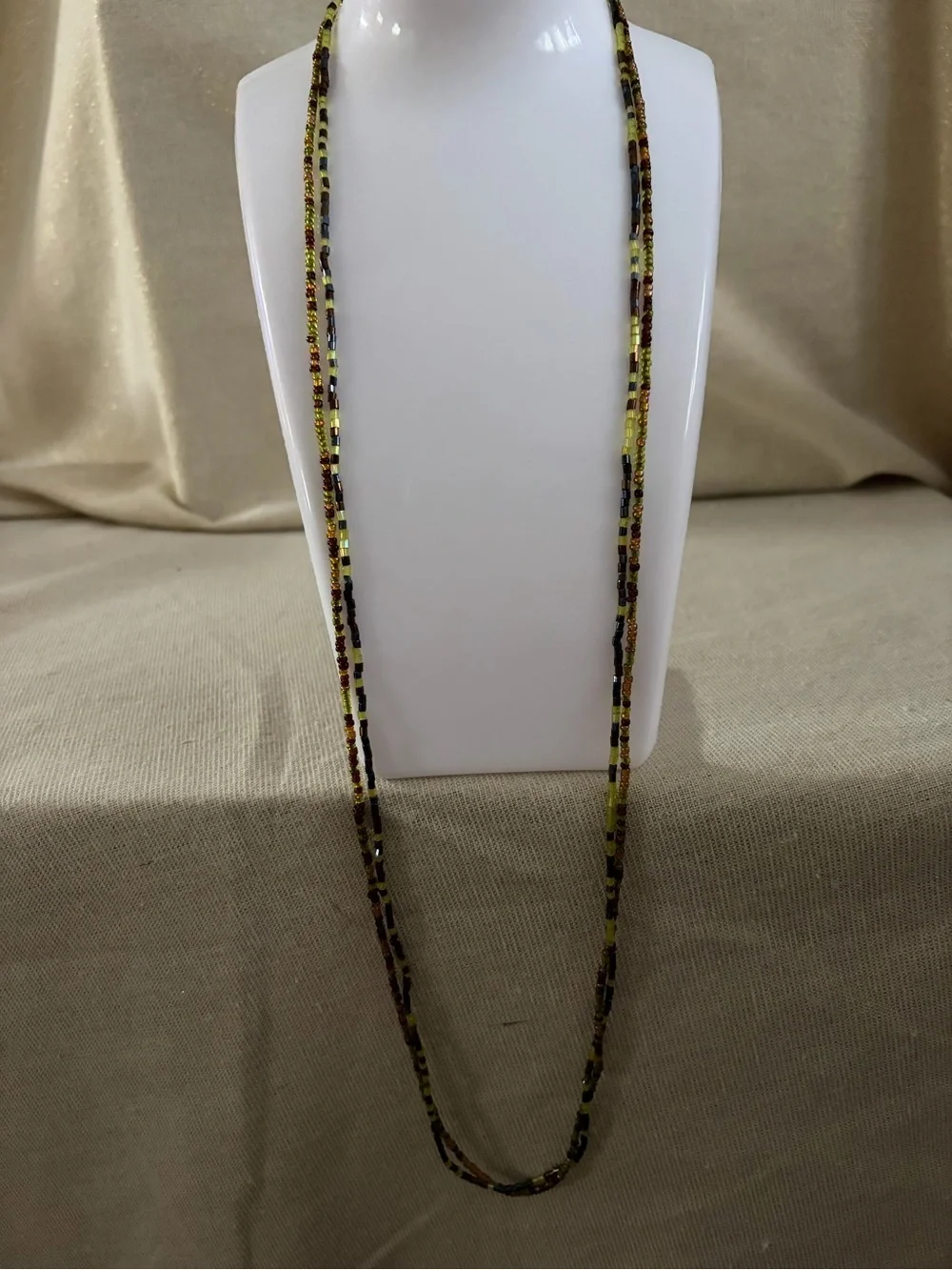 Multicolor Seed Bead Long Necklace - Unbranded